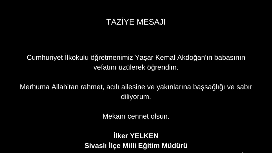 Taziye Mesajı